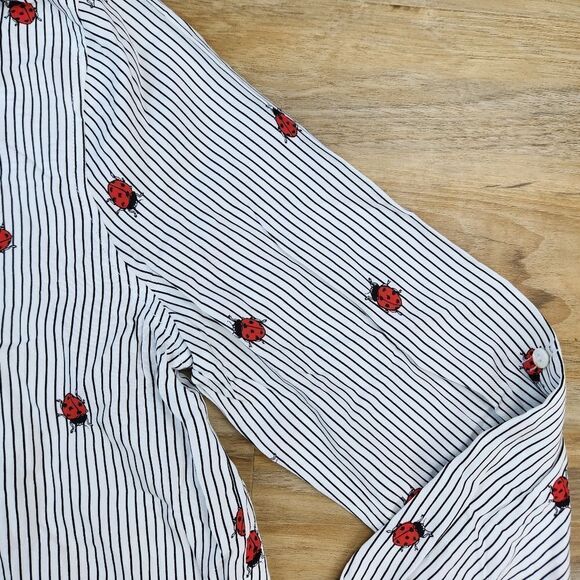 ☔️🔸️NWT Jane & Delancey Striped Ladybug Adjustable Long Sleeve Top Small - Picture 6 of 10
